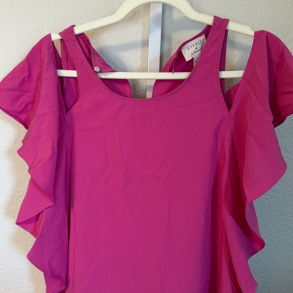 EVERLY‎ for Francesca's Pink Cold Shoulder Ruffle Dress Size S - Picture 4 of 6